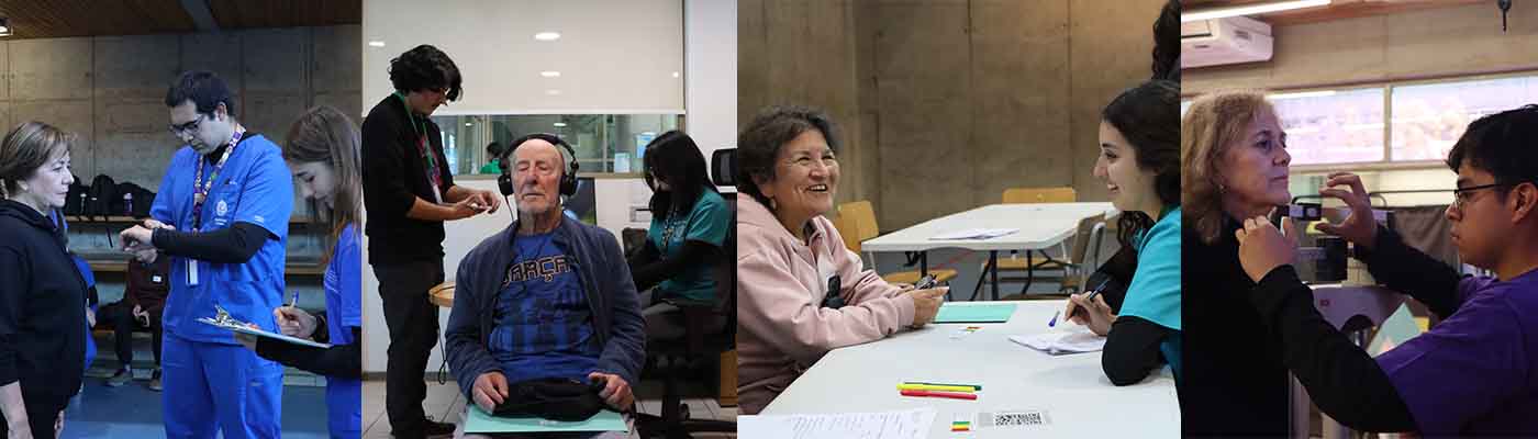 Estudiantes de Ciencias de la Salud UC realizan evaluaciones a adultos mayores durante un operativo de salud